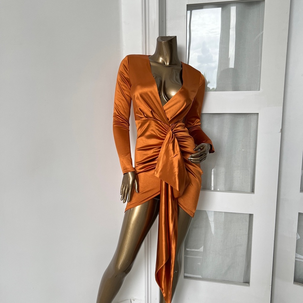 Brand New Elegant Orange Wrap Dress!
